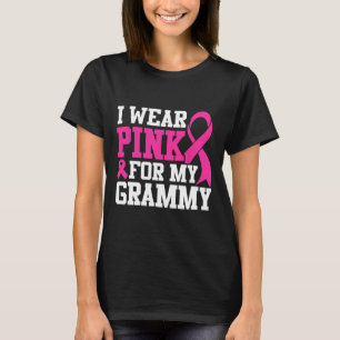 Ich trage Rosa wegen meines grauen Brustkrebs T-Shirt