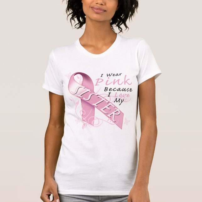 Ich trage rosa weil i-Liebe meine Schwester T-Shirt (Vorderseite)