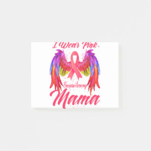 Ich trage Rosa, weil ich meine Mama Wings Brust Li Post-it Klebezettel