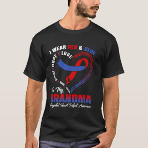 Ich trage Rot & Blau für die angeborene Herzkrankh T-Shirt