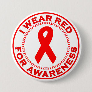 Ich trage Rot für Bewusstsein Button