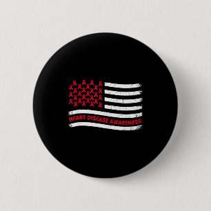 Ich trage Rot für das Bewusstsein für Herzkrankhei Button