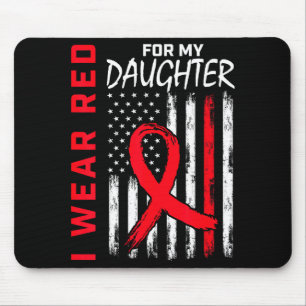 Ich trage Rot für das Bewusstsein für Herzkrankhei Mousepad