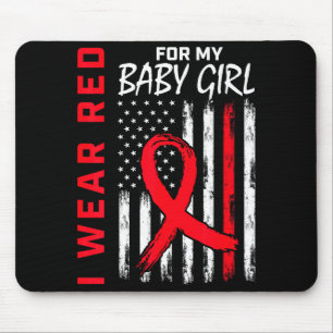 Ich trage Rot für das Bewusstsein für Herzkrankhei Mousepad