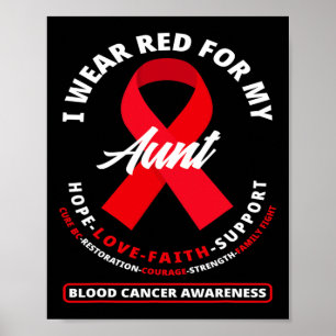 Ich trage Rot für das Blutkrebs-Bewusstsein meiner Poster