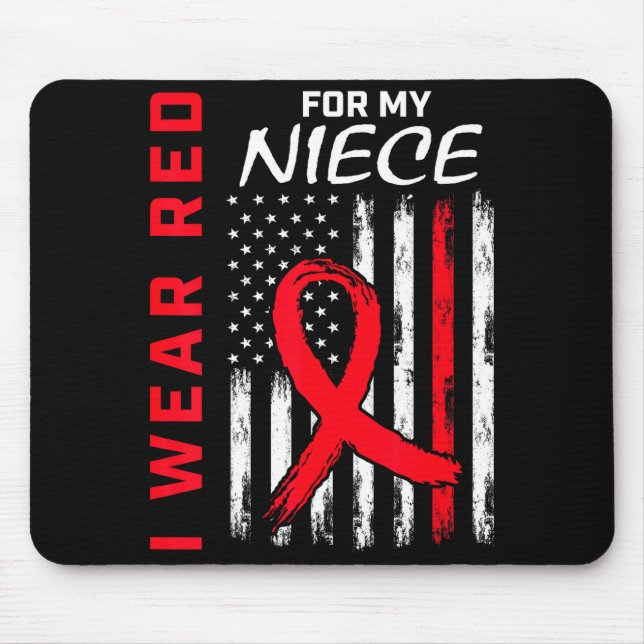 Ich trage Rot für das Herzkrankheitsbewusstsein me Mousepad (Vorne)