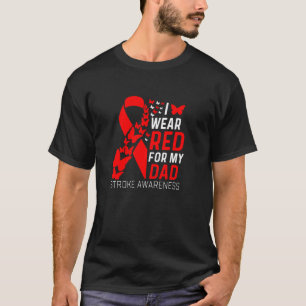 Ich trage Rot für den Schlaganfall-Bewusstseins-Üb T-Shirt