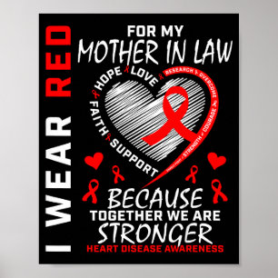 Ich trage Rot für die Herzkrankheit meiner Schwieg Poster
