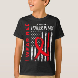 Ich trage Rot für die Herzkrankheit meiner Schwieg T-Shirt