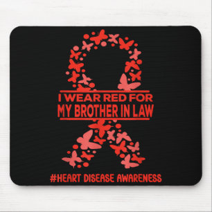 Ich trage Rot für die Herzkrankheit meines Schwage Mousepad