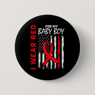 Ich trage Rot für die Herzkrankheits-Aufklärungsfl Button