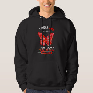 Ich trage Rot für HIV Aids-Butterfly Hoodie