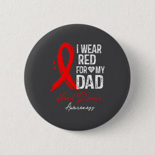 Ich trage Rot für mein Dad Shirt Herzkrankheit Bew Button