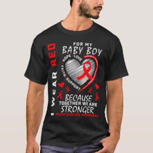 Ich trage Rot für mein Sohn Herzkrankheit-Bewussts T-Shirt