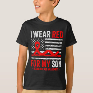 Ich trage Rot für mein Sohn Herzkrankheit-Bewussts T-Shirt