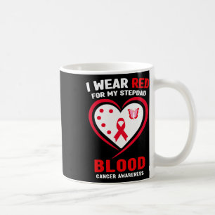 Ich trage Rot für mein Stepdad-Blutkrebs-Bewusstse Kaffeetasse