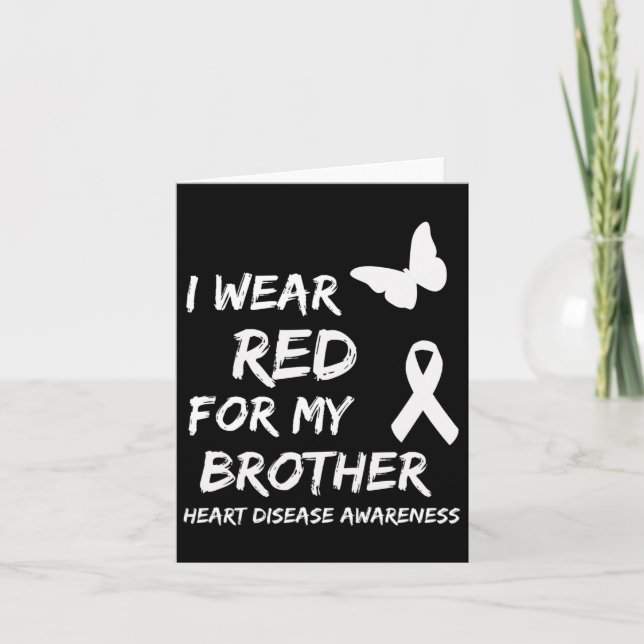 Ich trage Rot für meine Bruderbandkranzkrankheit A Karte (Vorderseite)