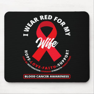 Ich trage Rot für meine Ehefrau Blutkrebs Bewussts Mousepad