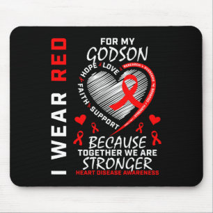 Ich trage Rot für meine Godson Herzerkrankung Bewu Mousepad