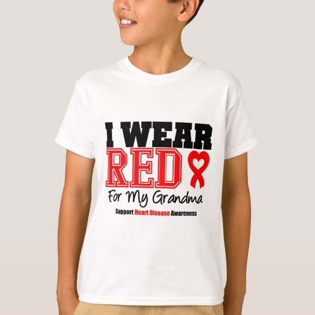 Ich trage Rot für meine Großmutter T-Shirt (Vorderseite)