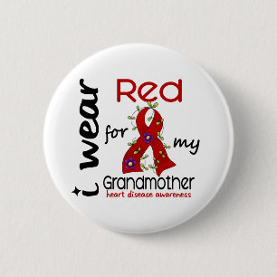 Ich trage Rot für meine Herz-Krankheit der Button