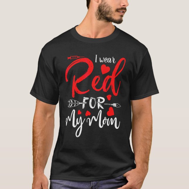 Ich trage Rot für meine Mama Stroke Awareness Surv T-Shirt (Vorderseite)