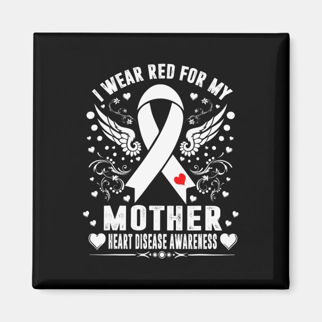 Ich trage Rot für meine Mutter Herzerkrankung Bewu Magnet (Vorne)