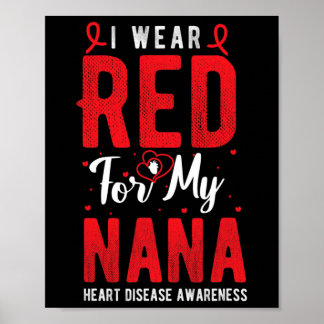 Ich trage Rot für meine Nana Herzerkrankung Aufklä Poster