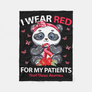Ich trage Rot für meine Patienten Herzerkrankungen Fleecedecke