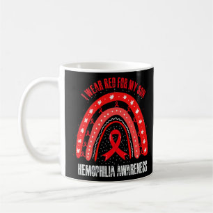 Ich trage Rot für meine Sohn Hämophilie Aufklärung Kaffeetasse