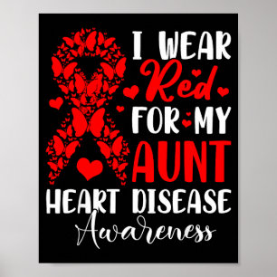 Ich trage Rot für meine Tante Herzkrankheit-Bewuss Poster