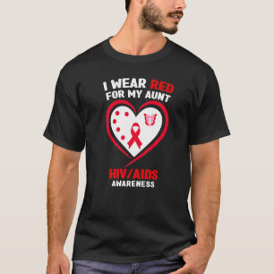 Ich trage Rot für meine Tante HIV-Aids-Bewusstsein T-Shirt