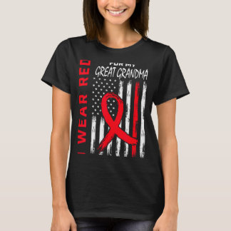 Ich trage Rot für meine Urgroßmutter Herzkrankheit T-Shirt