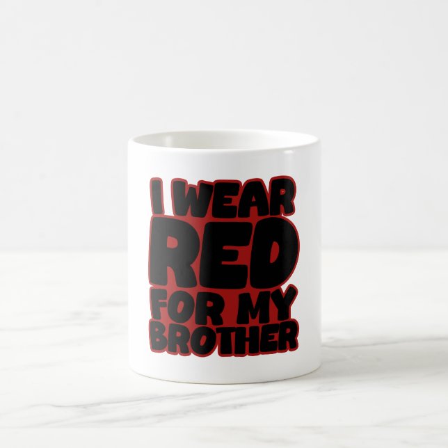 Ich trage Rot für meinen Bruder Kaffeetasse (Mittel)