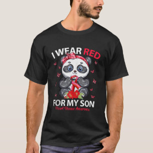 Ich trage Rot für meinen Sohn Er krheitsbewusstsei T-Shirt
