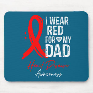 Ich trage Rot für meinen Vater Shirt Herzkrankheit Mousepad