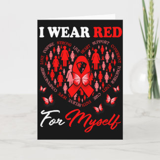 Ich trage Rot für mich Herzkrankheit-Bewusstseinss Karte