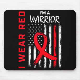 Ich trage Rot, ich bin ein Krieger Herzkrankheit-B Mousepad