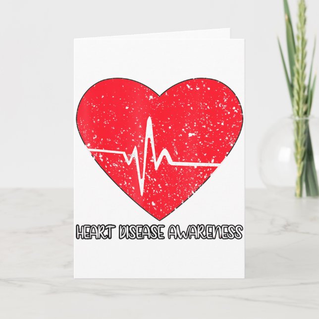 Ich trage Rot um das Bewusstsein für Herzkrankheit Karte (Vorderseite)