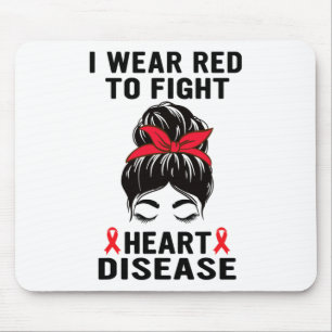Ich trage Rot, um Herzkrankheiten zu bekämpfen Bew Mousepad