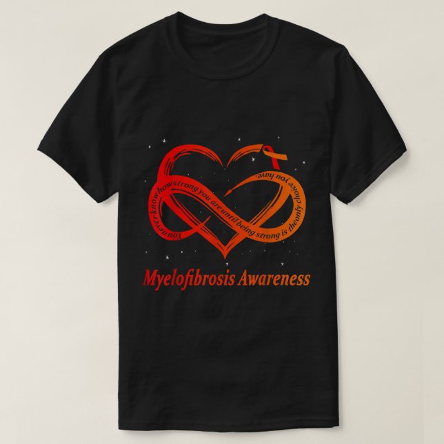Ich trage Rot und Orange für Myelofibrose Awarenes T-Shirt (Design vorne)