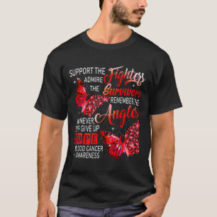 Ich trage Rot, unterstütze die Kämpfer, Blutkrebs- T-Shirt