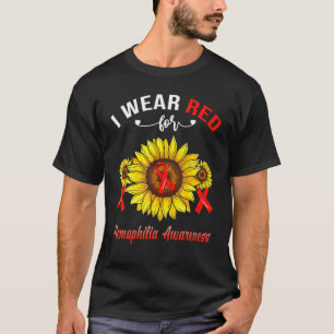 Ich trage Rot wegen Hämophilie Bewusstsein Sonnenb T-Shirt