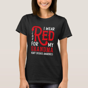 Ich trage Rot wegen meiner Oma American Heart Dise T-Shirt