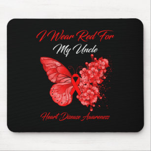 Ich trage Rot wegen meiner Onkel-Herzerkrankung Mousepad