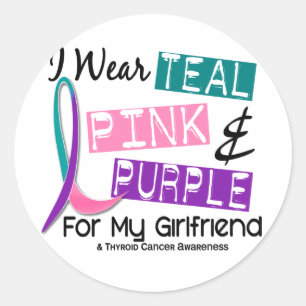 Ich trage Schilddrüsenkrebs-Band für meine Runder Aufkleber