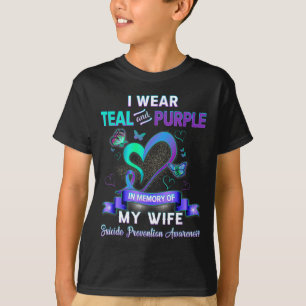 Ich trage Teal Lila in Erinnerung an den Suizid me T-Shirt