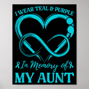 Ich trage Teal Lila In Gedenken an meine Tante Des Poster