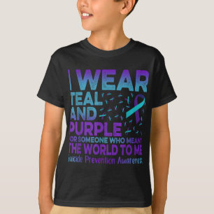 Ich trage Teal- und violette Schleifen zur Suizidp T-Shirt