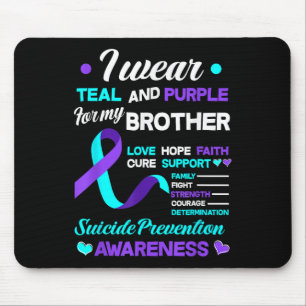 Ich trage Türkis & Lila Für Den Suizid Meines Mousepad
